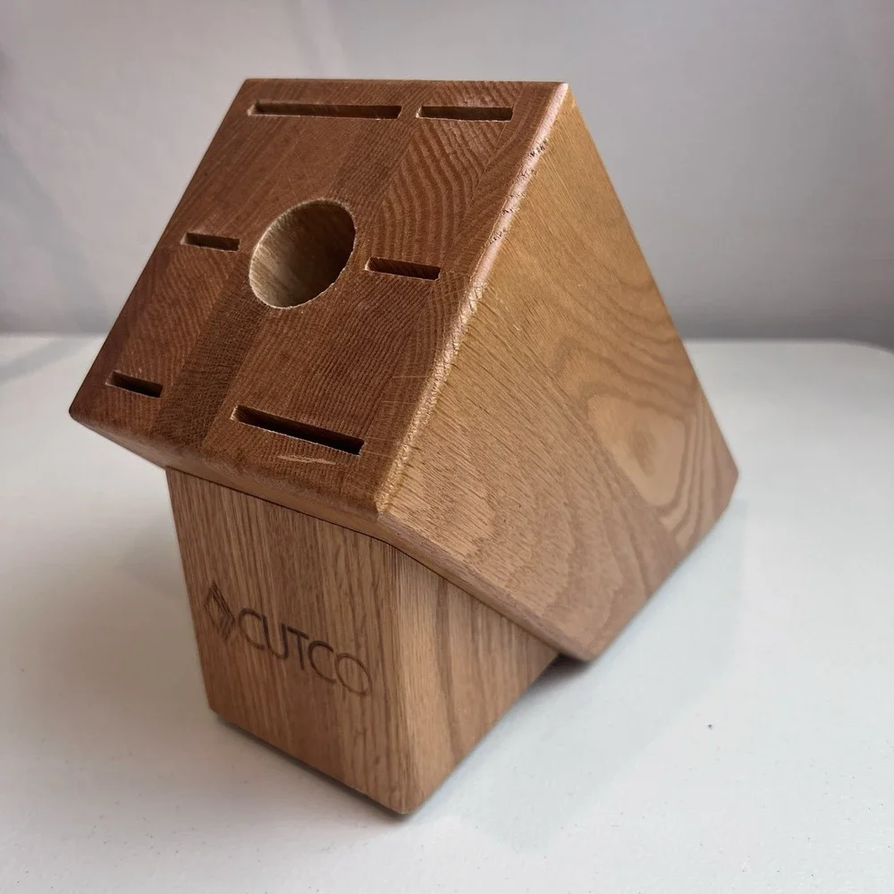CUTCO‎ 7 Slot Knife Block Honey Oak Wood Block for 7 Piece Galley Set